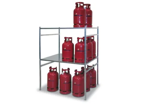 onderstel v. gasflessen,v. gasfles tot 11kg,HxBxD 850x1300x1000mm