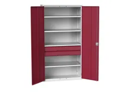 universele kast,HxBxD 2000x1050x550mm,4xStalen bodem,2lade(n)