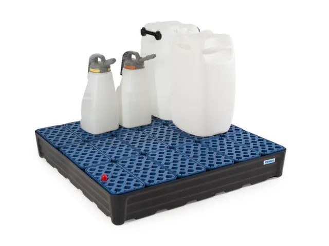 bac de rétention,p. bidons,vol. rétention 180l,HxlxP 180x1168x1168mm