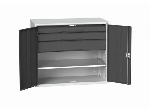 universele kast,HxBxD 1000x1300x550mm,1xStalen bodem,3lade(n)