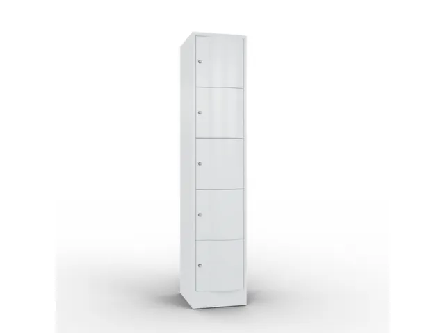 lockerkast 1950x396x540mm 1x5 vakken RAL7035 front RAL7035 sokkel