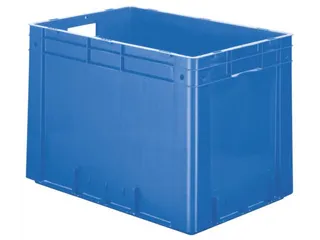 Euronorm Stapelkrat 420x600x400mm 80l Wanden/Bodem Gesloten Blauw - 1
