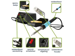 Soldeerstation Met Keramisch Verwarmingselement 48W 150-420°C - 6