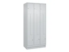 Z-garderobekast,HxBxD 1950x900x500mm,vak B 150/300mm,cil.-slot,sokkel