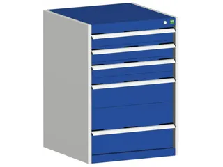 ladekast HxBxD 900x650x525mm 5laden romp RAL7035 front RAL5010 - 1