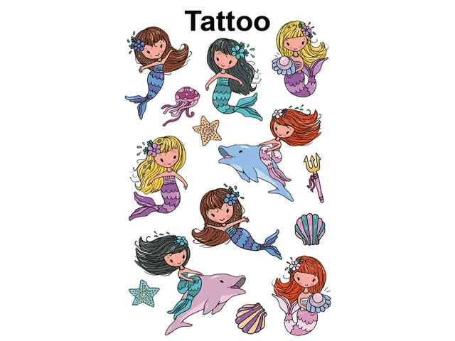 Tatouage Z-design Kids 1 feuille sirènes