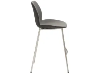 Barkruk mySOLO 4-poten RVS met Zitting stof Antraciet gemêleerd - 4