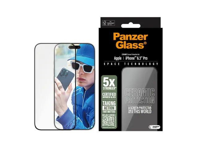 PanzerGlass Ceramic Screen Protector iPhone 16 Pro | Ultra-Wide Fit