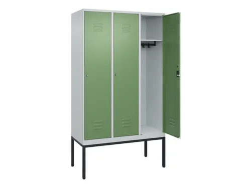 locker,HxBxD 2120x1200x500mm,3vak,vak B 400mm,cil.-slot,voetonderstel