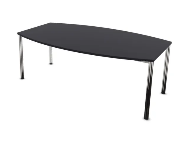 vergadertafel,HxBxD 740x2000x1200mm,vatvormig,CC-zwart