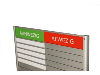 Menoor In-Uit bord 10 namen Aluminium Aanwezig/Afwezig Groen/rood - 3