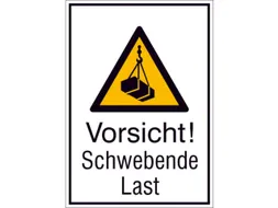 waarschuwings-combibord,v. binnen/buiten,Pas op! Hangende last,PVC