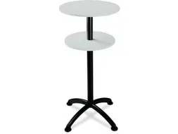 Statafel Stalen 4-Poots H 112cm Onderstel Alu Zilver Esdoorn