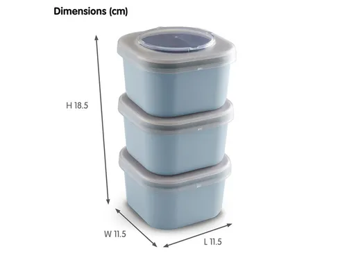 #*Lunch set Blauw Sigma home food set 3 stuks9,3 x 9,3 x 16,7 cm