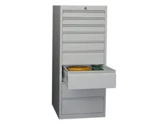 ladekast HxBxD 1200x500x600mm 9laden slot RAL7035 front RAL5012