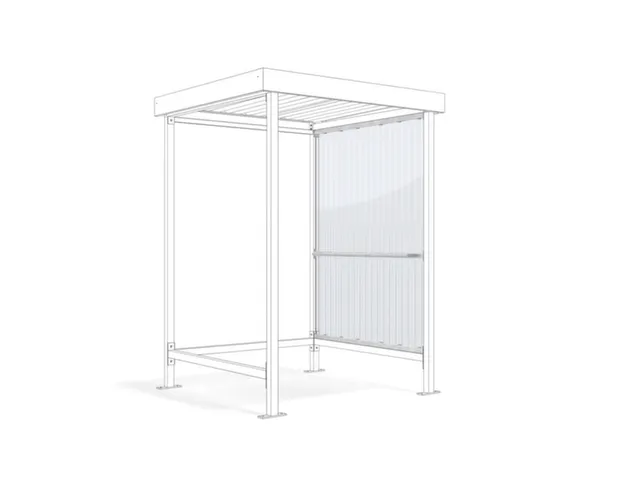 Zijwand voor rokersoverkapping rechts/links polycarbonaat bouwframe ve