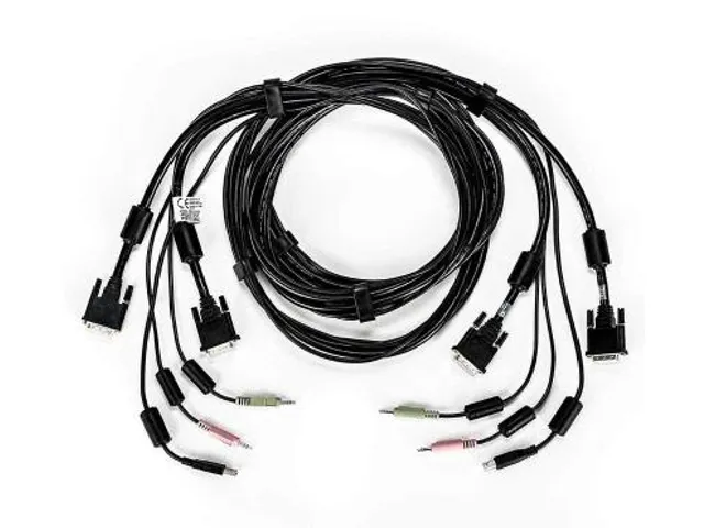 Vertiv Avocent CBL0121, 3 m, USB, USB, DVI-I, Zwart, USB