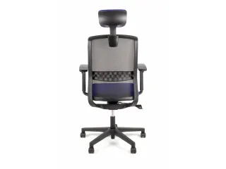 Bureaustoel EN1335 Linea Tekna 01/PT zwart/blauw met Hoofdsteun - 4