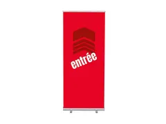 Roll-Banner 85x200 complete set met print "Entrée" Rood