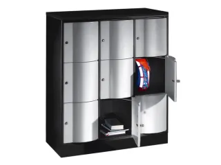 Vakkenkast Staalplaat HxBxD 1255x1150x540mm 3x3 Vakken Cilinderslot - 1