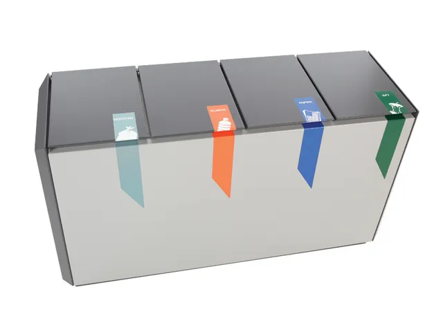 Brandveilige Afvalscheidingsunit Recyclostar 4 220 Liter Lichtgrijs