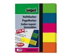 Indexeringsstrookjes Sigel Film maat strookjes 12x50mm. 5-kleurig 200