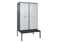 PBM-locker met bank,HxBxD 2120x1200x815mm,4vak,vak B 300mm