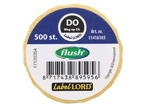 Voedseletiketten 59x23x59mm Flushlabel Do weg op ZA