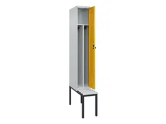 locker met bank,voor scheiding van kleding,HxBxD 2120x300x815mm,1vak