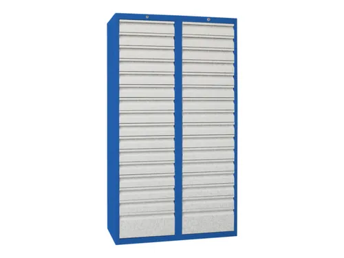 ladekast HxBxD 1800x1000x500mm 34laden RAL7035 front RAL5010