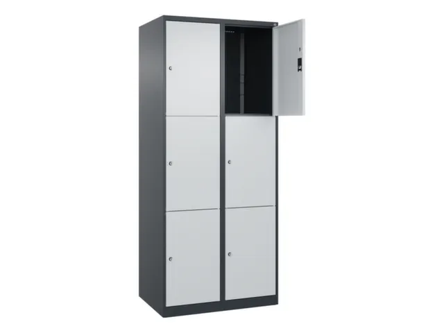 lockerkast,HxBxD 1850x800x500mm,2x3vakken,vak B 400mm,cil.-slot