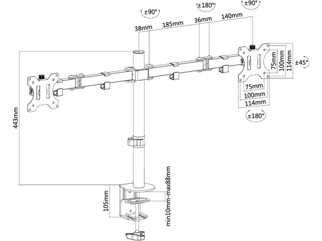 Support écran Neomounts D550D 10-32 inch noir