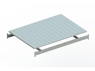 legbord van plaatstaal,v. breedvakstelling,BxD 1400x1050mm,vakl. 600kg - 1