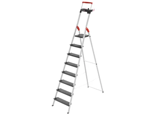 staande trap,8 XXL treden,treden/platform zwart,Stand H 1,72m