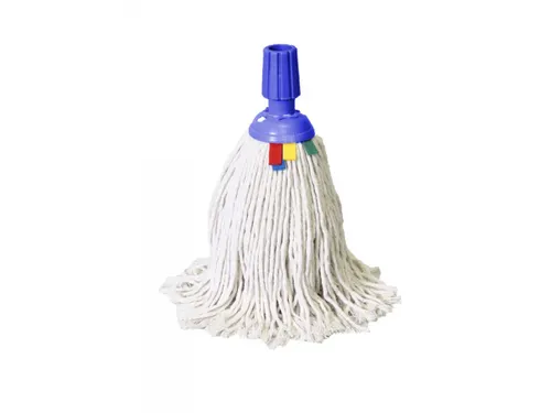 Minimop katoen 200gr standaard steelverbinding blauw