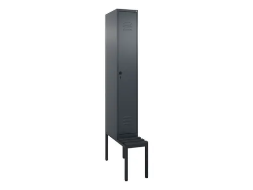 locker met bank,HxBxD 2120x300x815mm,1vak,vak B 300mm,draaigrendel