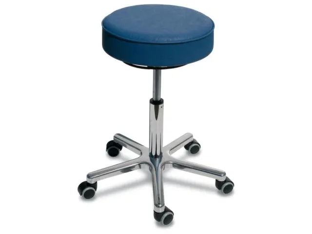 Draaikruk Met Wielen Zitting Kunstleer Blauw 460-590mm Gasveer