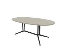 vergadertafel,HxBxD 740x2000x1100mm,ovaal,V-vormonderstel donkergrijs