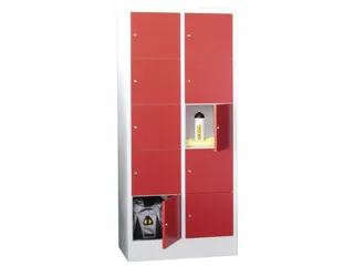 lockerkast,HxBxD 1850x800x500mm,2x5vakken,RAL7035,front RAL3000 - 2