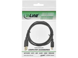 Kabel Inline USB-A USB mini-B 2.0 M 5pin 2 meter zwart - 2