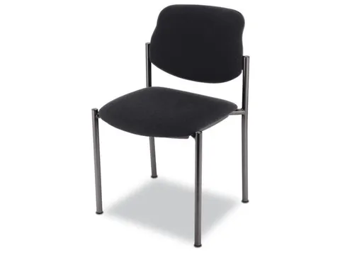 Bezoekersstoel,4Voeten Ronde Buis Zwart,Zitting Stof Zwart