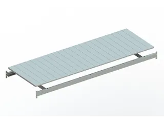 legbord van plaatstaal,v. breedvakstelling,BxD 2200x800mm,vakl. 600kg - 1
