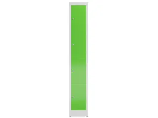 Lockerkast 1800x310x500mm 1x4 vakken cilinderslot, sokkel, RAL6018 - 2