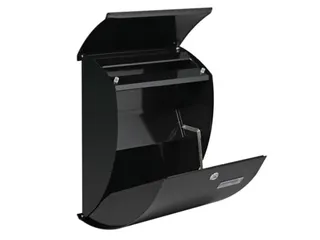 Brievenbus Nice Zwart Gebogen front, naamplaatje 2 sleutels 40x31x16cm - 2