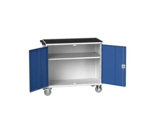 werkbank,verrijdbaar,HxBxD 965x1050x550mm,staalblad,uitrusting: 1kast