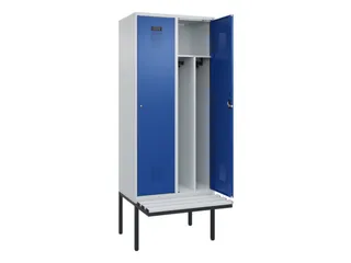 locker met bank,voor scheiding van kleding,HxBxD 2120x800x815mm,2vak - 1