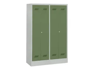 garderobekast,HxBxD 1850x1170x500mm,4vak,RAL7035,front RAL6011 - 2
