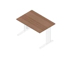 bureau,HxBxD 730x1200x800mm,blad canaletto-hout,C-voet wit