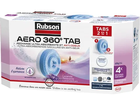 Rubson Aero 360 Vochtopnemer navulling Lavendel 4 stuks