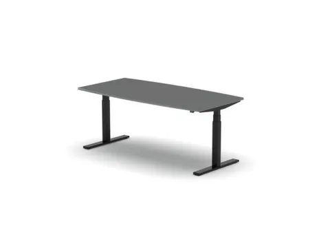Elektrisch ihv Vergadertafel Vatvorm 1800x800mm Zwart+ Donkergrijs Bla